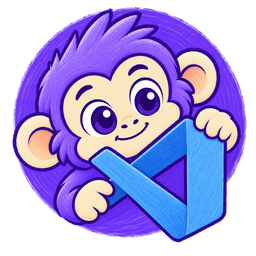 Loggy the mascot hugging the VS Code logo